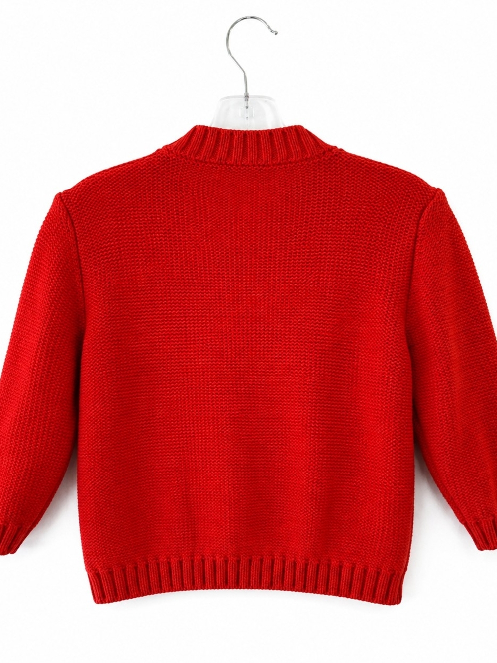 Zara Red Cropped Cardigan with Gold Buttons Preppy Classic - Picture 3 of 7